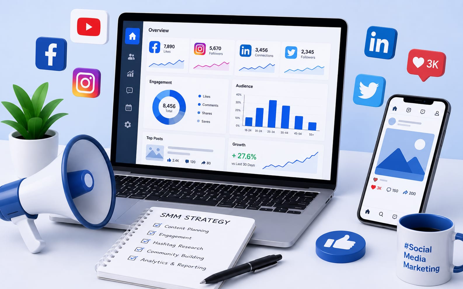 Social Media Marketing Course in Hyderabad with practical training in Facebook, Instagram, LinkedIn, YouTube marketing, content strategy, and paid advertising at Akram Digital Nest.